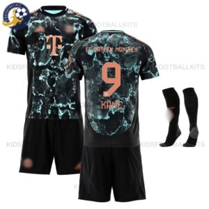 Bay^_^rn Away-Kids-Football-Kit-2024_25-–-KANE-9-With-Socks-overview-b